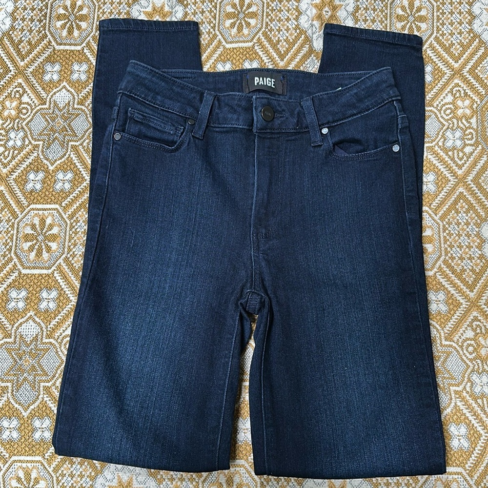 Paige Hoxton Ankle Jeans, dark indigo wash, size 25, like new